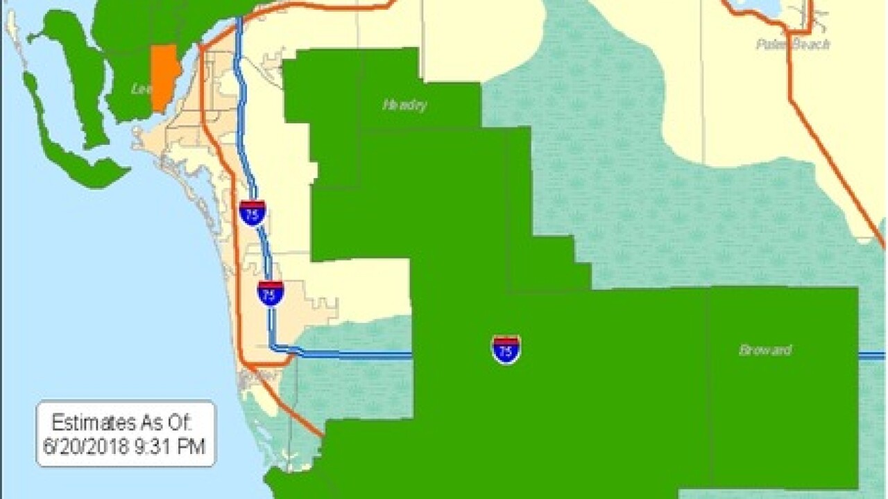 Widespread power outage affects Cape Coral Wednesday Lcec Outage Map Cape Coral